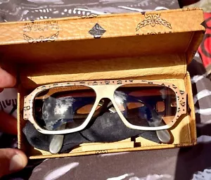 MCM G8 Genuine Buffalo Horn SonnenbrilleCognac Visettos sunglasses Vintage 80’s - Picture 1 of 12