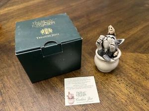 Signierte Harmony Kingdom Keksdose Katze Goldfisch Schale Schatz Scherz Calvesbert - Bild 1 von 5
