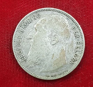1 Franc Franc Belgium 1909 Coin Coin Belgium BELGIQUE 83.5% Silver Leopold II - Picture 1 of 2