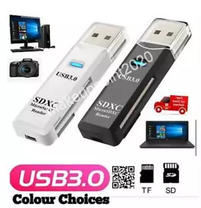USB 3.0 SD Memory Card Reader High Speed SDHC SDXC MMC Micro SD Mobile T-FLASH - Picture 1 of 11