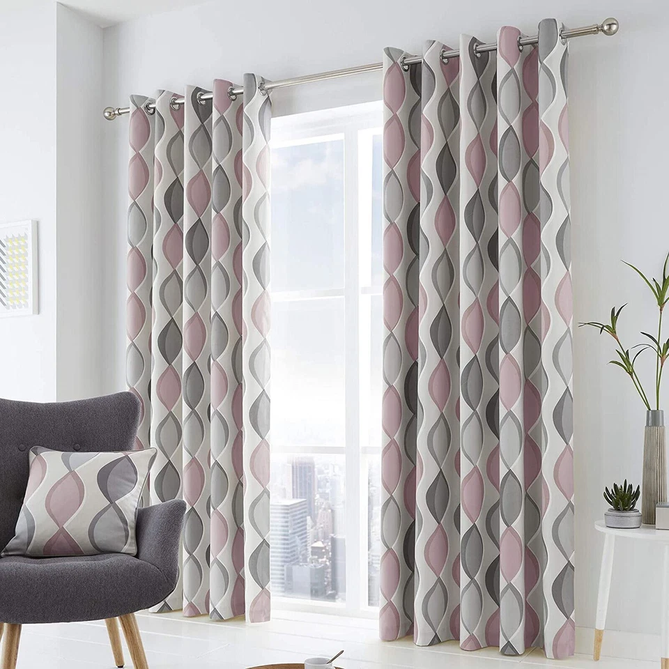 Fusion Lennox Blush Eyelet Curtains