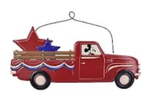 Disney Mickey Mouse Americana 4th of July Metal Red Truck Wall Decor New - Picture 1 of 1