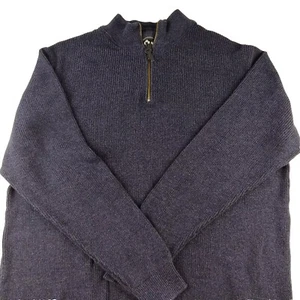 Mr Big 4XL Mens Knit Jumper ~ Cotton Zip Neck Design Blue - Picture 1 of 12