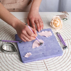 4pcs Stainless Steel Polymer Clay,Dough Modelling Carving Tools Set Fondant Tool - Picture 1 of 5