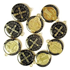 10 PCS  Pendant Catholic St. Benedict Shield Medal Patron Exorcism Protection 
