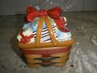 Longaberger Little Gift Basket Ceramic Lid Christmas Packages Wrapped (YS1)