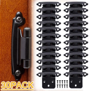 30 Piezas Bisagras de Gabinete Negras 1/2" Superpuestas Auto Cierre para Puerta de Gabinete de Cocina - Imagen 1 de 7