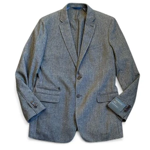 Banana Republic Herringbone Blazer Jacket Men’s 42L Wool Blend Dark Gray NWT - Picture 1 of 13