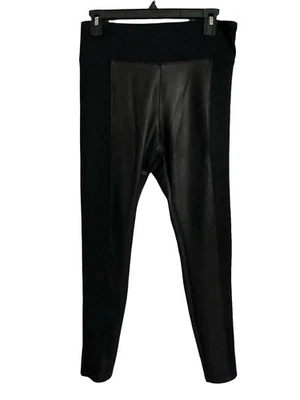 Express Women's Black Faux Leather/cotton Leggings Size Medium - Image 1 of 4