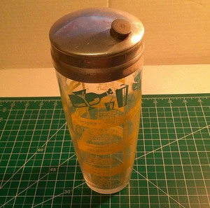 Vintage Larges Glass Cocktail Shaker w Metal Lid Drink   PLEASE  SEE THE PICTURE - Picture 1 of 9