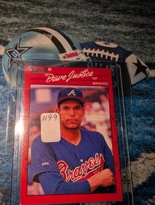 1990 Donruss #704 Dave Justice RC Atlanta Braves~YANKEES 🔥⚾🧢FREE SHIPPING - Picture 1 of 3