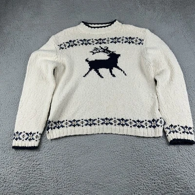 Woolrich Sweater Womens Large Fair Isle Deer Knit Pullover Winter Outdoor - Image 1 of 4