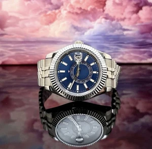 Custom 42mm Blue Skies DJ Style Mod Watch w/ NH35 Automatic - Picture 1 of 3