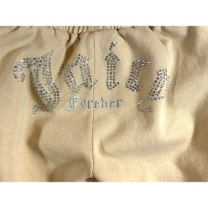 Juicy Couture sweatPants Womens Medium Tan cotton Pull On Jogger Bling y2k chic - Picture 1 of 10