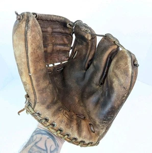 Rawlings Stan Musial PMM Autograph Playmaker 3 Finger Baseball Glove USA 1950s - Picture 1 of 24