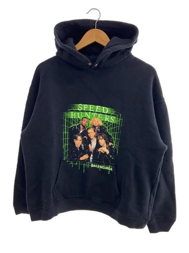 FELPA CON CAPPUCCIO BALENCIAGA SPEEDHUNTERS PRINT XL COTONE NERO 556095 usata