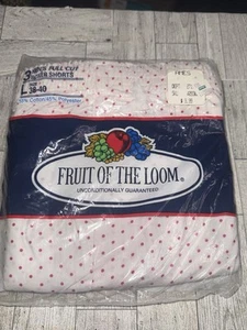 Mens Vtg 1990s Full Cut Boxers Shorts Underwear Sz L 38-40 3 Pack NEW Polkadots - Picture 1 of 4
