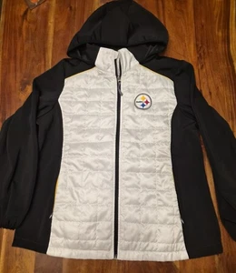 Giacca donna Pittsburgh Steelers con cappuccio e zip intera bianca di G-III taglia XL - Foto 1 di 11
