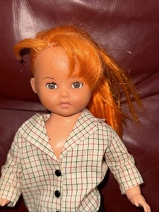 Vintage Bella? Doll Made in France Original Clothes Shoes 14" Orange Red Hair - Picture 1 of 10