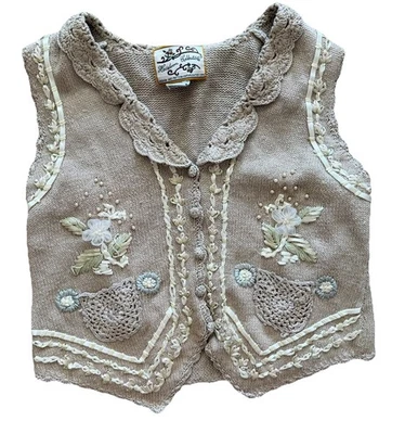 Chaleco Floral Bordado Vintage Cottagecore Heirloom Collectibles M 1996 Foto 1 de 4