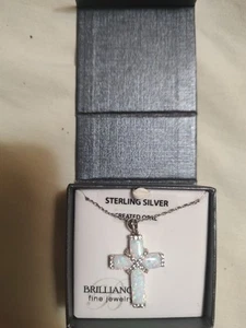 Opal Cross Necklace - Picture 1 of 2