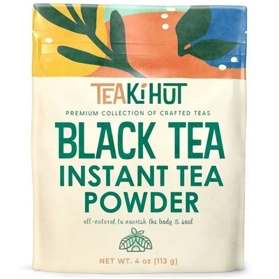 TEAki Hut té negro instantáneo en polvo, 4 oz, té negro en polvo té negro para caliente Foto 1 de 4