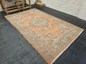 6x9 Large Vintage Handmade Organic Living Room Decor Area Rug, 72"x115" - Picture 1 of 15