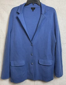 Talbots blau Merinowolle Strick Blazer Damengröße 1X klassischer Pullover Cardigan - Bild 1 von 8