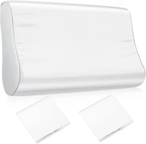 2 Pcs 20 X 12 in Imitated Silk Pillowcase for Memory Foam Neck Satin Pillow Case - Picture 1 of 12