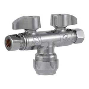 SharkBite Max 1/2" x 3/8" O.D. Compression x 3/8" O.D. Dual Stop Valve - Picture 1 of 1