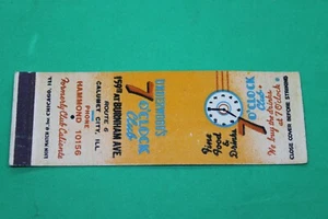 Vintage Underwood's 7 O'Clock Club Matchbook flat, 159th & Burnham, Calumet City - Picture 1 of 2