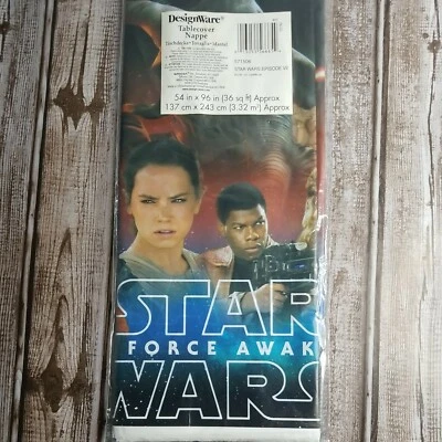 CUBIERTA DE MESA DE PLÁSTICO STAR WARS Force Awakens ~ Suministros para fiestas de cumpleaños decoración Foto 1 de 3