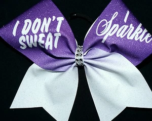 Cheer Bow - I Don't Sweat I Sparkle Glitter - Haarschleifen - Bild 1 von 1