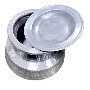 Aluminium Ancient Indian Deig Curry Biryani Cooking Vessel Daig Degchi With Lid - Picture 1 of 6