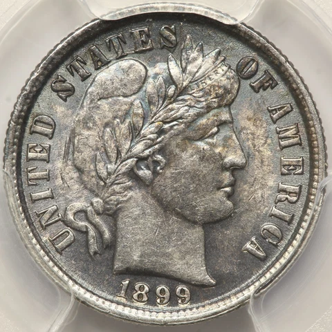 1899 Barber Dime 10C- PCGS MS 62 Cover
