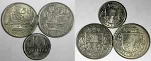 Latvia LOT OF 3 COINS 1922 50 Santimu,10 Santimu KM# 4 KM# 6 (19 757) - Picture 1 of 3