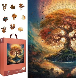 Mys Aurora Wooden Jigsaw Puzzle for Adults, 500 Pieces, Tree of Life * Sealed - Picture 1 of 8