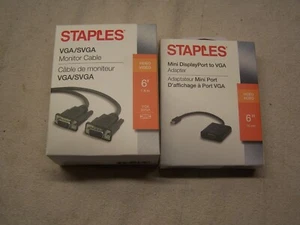 Mini Display Port to VGA Cable & Adapter Thunderbolt For Macbook and PC Computer - Picture 1 of 3