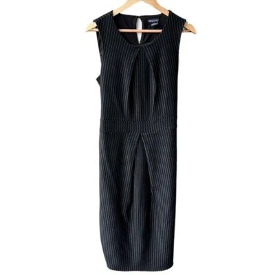 Vestido City Chic Midi Negro Blanco Rayas Negocios Preppy Academia Cóctel Talla 16 Foto 1 de 4