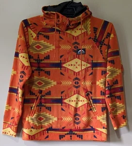 Massive Outdoor Men's Orange Multicolor Fleece Hoodie Size Small New - Picture 1 of 9