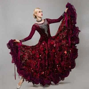 Vestido de Baile de Competición de Salón Mujer Rendimiento Moderno Tango Estándar Vestido - Imagen 1 de 24