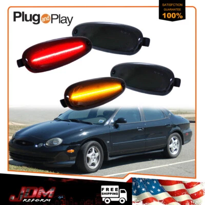 Luz de señalización lateral LED delantera trasera de humo de 4 piezas para Ford Taurus 96-99 y Mercury Sable Foto 1 de 4
