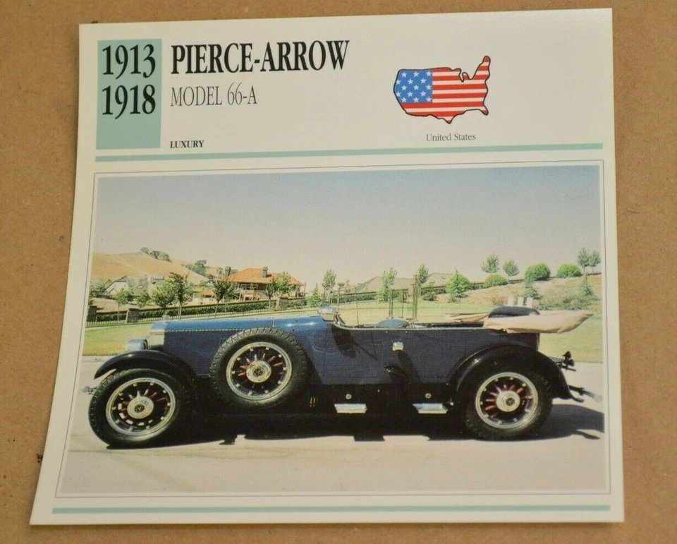 1913-18 PIERCE ARROW MODELO 66-A HOJA DE ESPECIFICACIONES DE INFORMACIÓN FOTO 66A 1914 1915 Foto 1 de 1