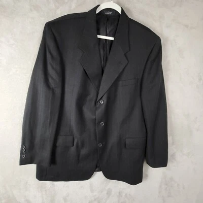 Andrew Fezza New York Sport Coat Mens Size 46 R Black Stripe Single Breasted - Image 1 of 4