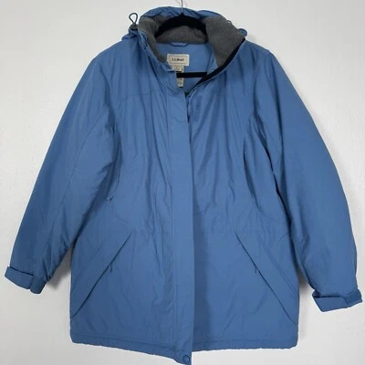 Chaqueta Parka LL Bean Mujer Grande Pequeña Nylon Forrada de Vellón Acolchada Exterior Nieve Foto 1 de 4