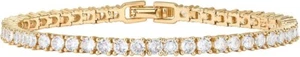 Pulsera 14K Pulsera De Tenis Vintage Oro Con Circonita Cúbica De 3 mm Para Mujer - Foto 1 di 2
