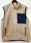NWT Telluride Clothing Company Mens Sherpa Fleece Vest Beige Faux Fur Size Small