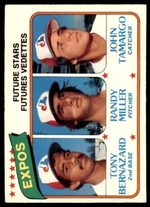 1980 O-PEE-CHEE EXPOS PROSPECTS - TONY BERNAZARD/RANDY MILLER/JOHN TAMARGO - Picture 1 of 2