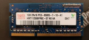 NEW Hynix 1gb 2Rx16 PC3-8500S-7-10-A1 DDR3 204pin RAM - Picture 1 of 2