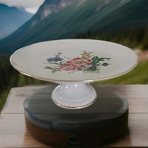 VTG Bareuther Waldsassen Bavaria Floral Cake Pedestal Stand 11 3/4”GERMANY - Picture 1 of 11